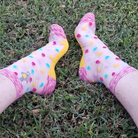 Bright Coloured Polka Sheer Socks - Picture 5 of 5